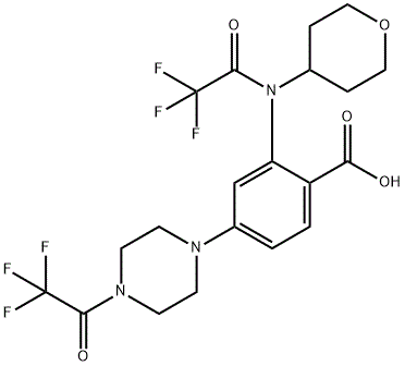 CAS#1108746 - 18 - 4|2- (2,2,2,2-trifluór-n- (Oxepan-4-yl) acetamido) -4- (4- (trifluóraacetyl) piperazín-1-yl) kyselina benzoová